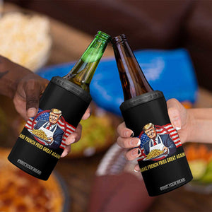 Funny Trump Fry 2024 4 in 1 Can Cooler Tumbler Make French Fries Great Again American Flag TS02 Print Your Wear