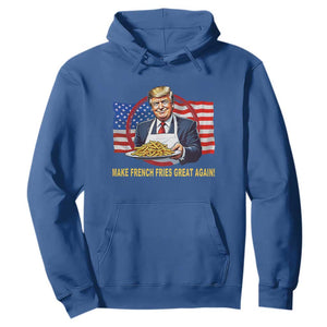Funny Trump Fry 2024 Hoodie Make French Fries Great Again American Flag TS02 Royal Blue Print Your Wear
