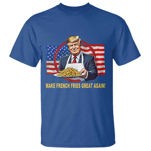 Funny Trump Fry 2024 T Shirt Make French Fries Great Again American Flag TS02 Royal Blue Print Your Wear