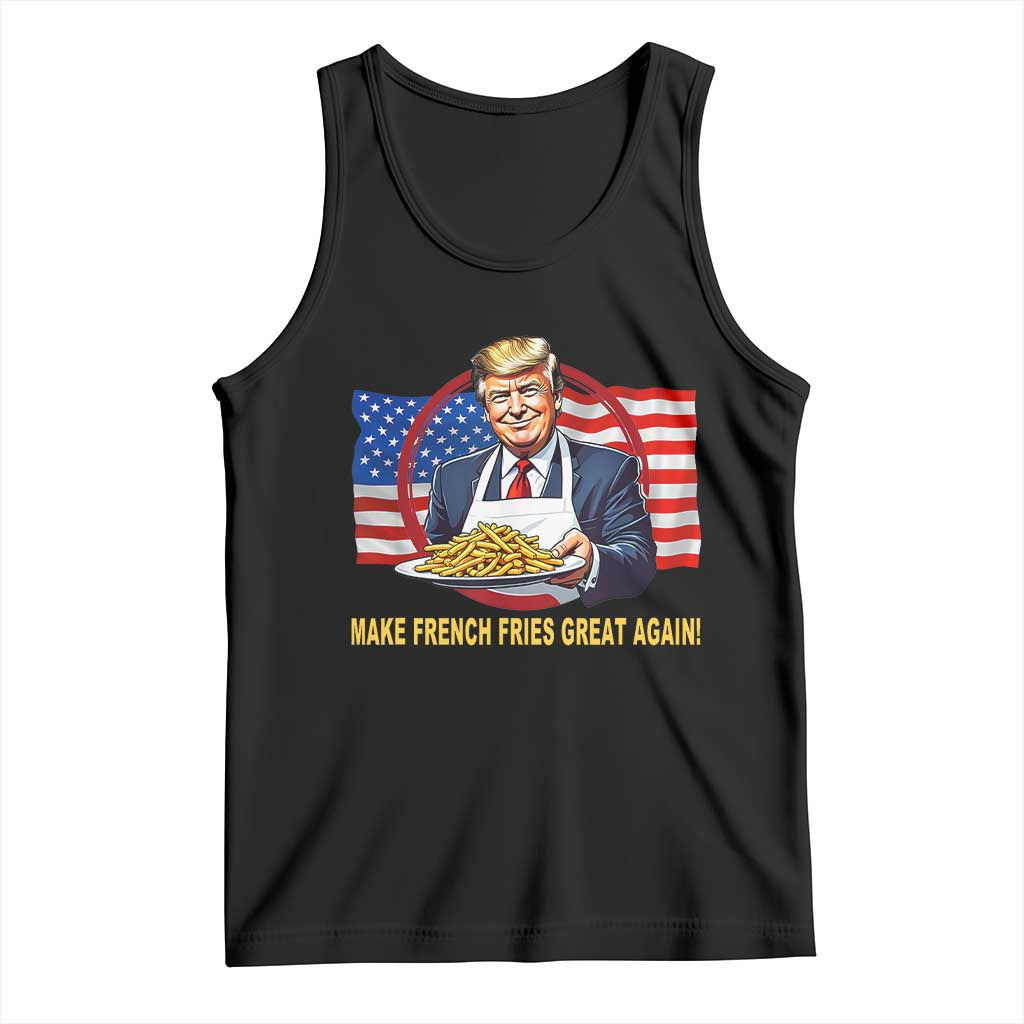 Funny Trump Fry 2024 Tank Top Make French Fries Great Again American Flag TS02 Black Print Your Wear