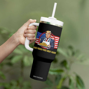 Funny Trump Fry 2024 Tumbler With Handle Make French Fries Great Again American Flag TS02 Print Your Wear