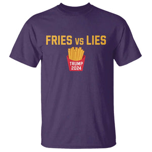 Funny Trump French Fry 2024 T Shirt Fries vs Lies TS02 Purple Print Your Wear