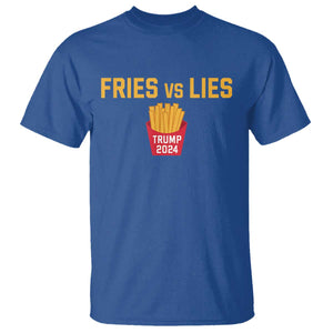 Funny Trump French Fry 2024 T Shirt Fries vs Lies TS02 Royal Blue Print Your Wear