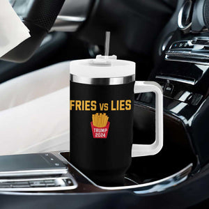 Funny Trump French Fry 2024 Tumbler With Handle Fries vs Lies TS02 Print Your Wear