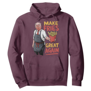 Funny Trump Fry 2024 Hoodie Make Fries Great Again TS02 Maroon Print Your Wear