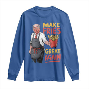 Funny Trump Fry 2024 Long Sleeve Shirt Make Fries Great Again TS02 Royal Blue Print Your Wear