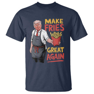 Funny Trump Fry 2024 T Shirt Make Fries Great Again TS02 Navy Print Your Wear