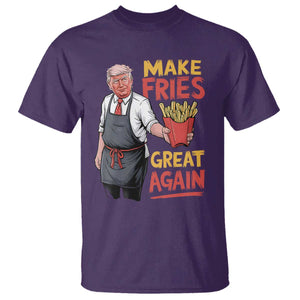Funny Trump Fry 2024 T Shirt Make Fries Great Again TS02 Purple Print Your Wear