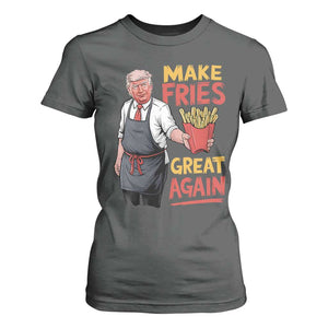 Funny Trump Fry 2024 T Shirt For Women Make Fries Great Again TS02 Dark Heather Print Your Wear