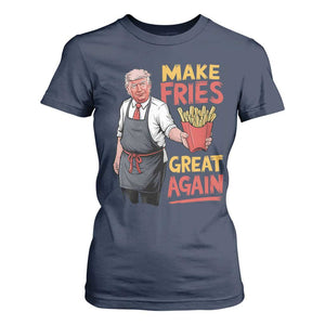 Funny Trump Fry 2024 T Shirt For Women Make Fries Great Again TS02 Navy Print Your Wear