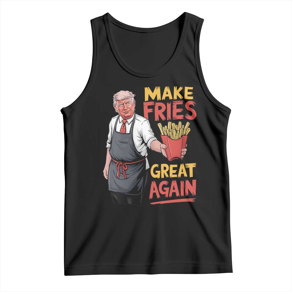 Funny Trump Fry 2024 Tank Top Make Fries Great Again TS02 Black Print Your Wear