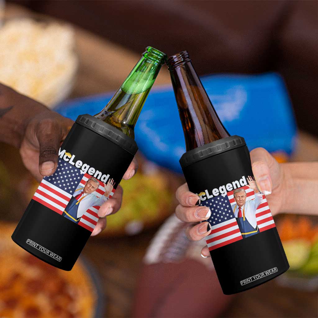 Funny Trump French Fries 2024 4 in 1 Can Cooler Tumbler McLegend Fast Food Worker American Flag TS02 Print Your Wear