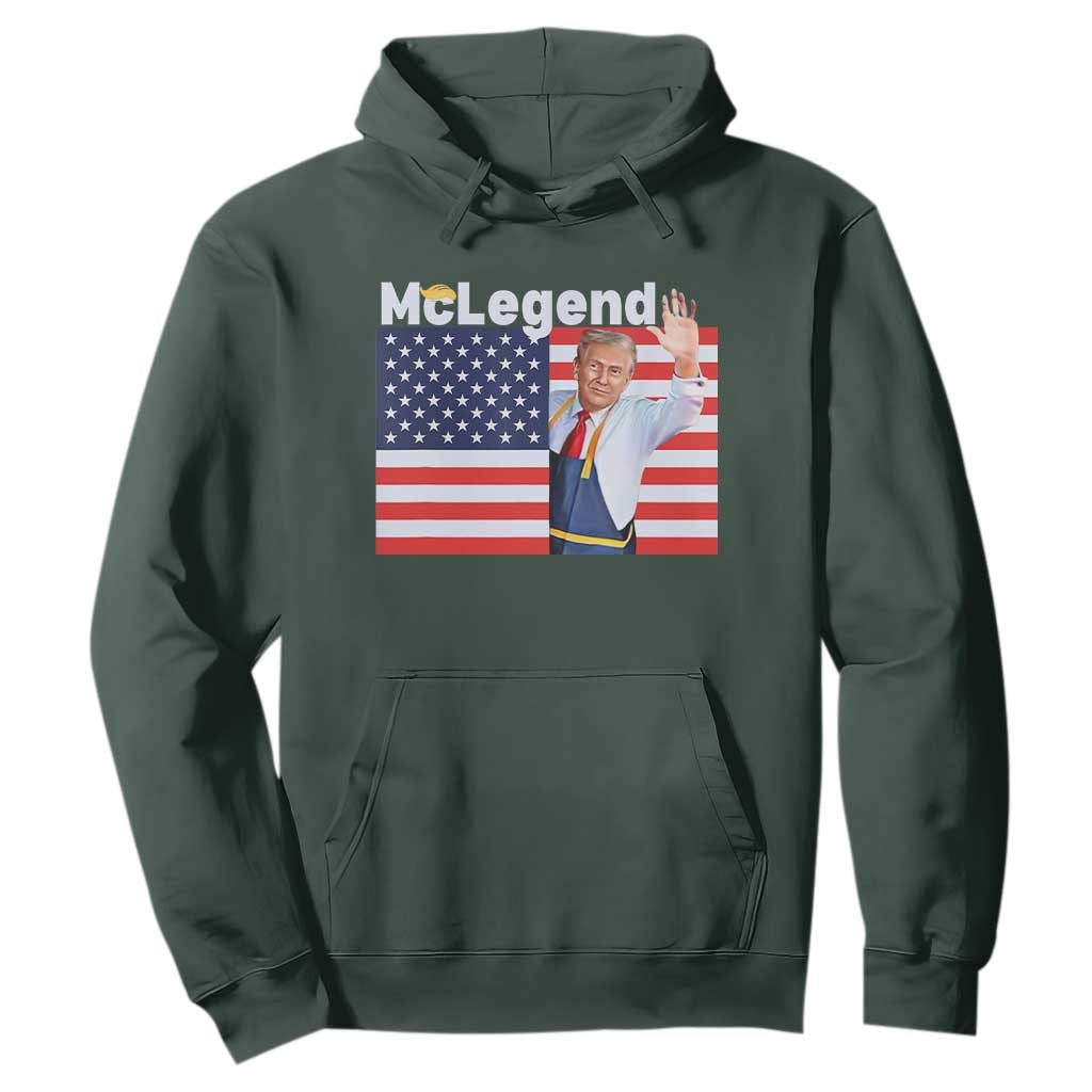 Funny Trump French Fries 2024 Hoodie McLegend Fast Food Worker American Flag TS02 Dark Forest Green Print Your Wear