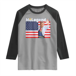 Funny Trump French Fries 2024 Raglan Shirt McLegend Fast Food Worker American Flag TS02 Sport Gray Black Print Your Wear