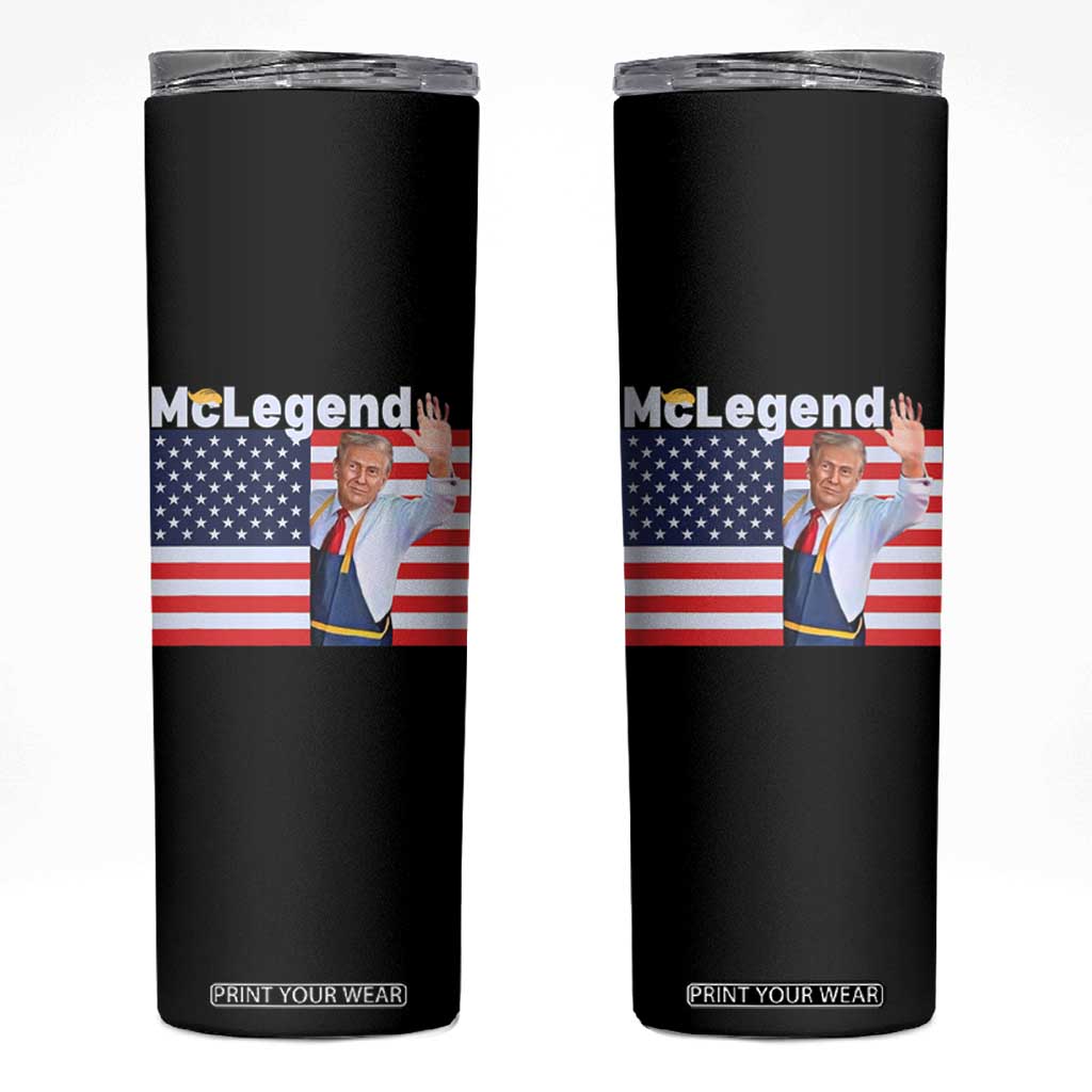 Funny Trump French Fries 2024 Skinny Tumbler McLegend Fast Food Worker American Flag TS02 Black Print Your Wear