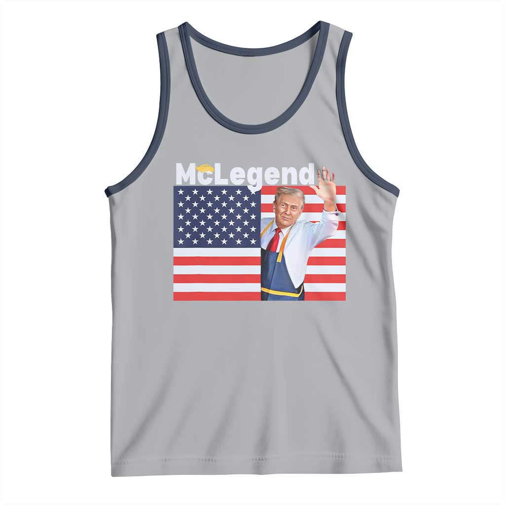 Funny Trump French Fries 2024 Tank Top McLegend Fast Food Worker American Flag TS02 Athletic Heather Navy Print Your Wear