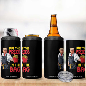 Funny Trump French Fries 2024 4 in 1 Can Cooler Tumbler Put The Fries In The Bag Fast Food Worker TS02 Print Your Wear