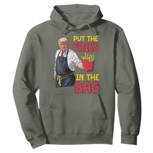 Funny Trump French Fries 2024 Hoodie Put The Fries In The Bag Fast Food Worker TS02 Military Green Print Your Wear