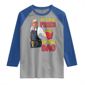 Funny Trump French Fries 2024 Raglan Shirt Put The Fries In The Bag Fast Food Worker TS02 Sport Gray Royal Print Your Wear
