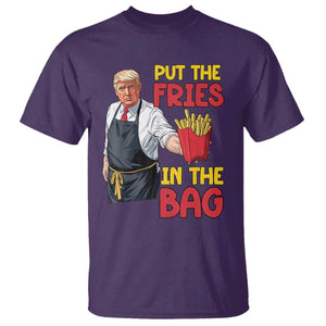 Funny Trump French Fries 2024 T Shirt Put The Fries In The Bag Fast Food Worker TS02 Purple Print Your Wear
