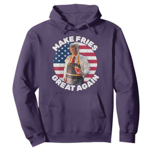 Funny Trump Fry 2024 Hoodie Make Fries Great Again American Flag TS02 Purple Print Your Wear