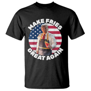 Funny Trump Fry 2024 T Shirt Make Fries Great Again American Flag TS02 Black Print Your Wear