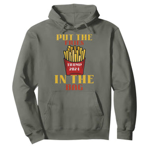 Funny Trump French Fry 2024 Hoodie Put The Fries In The Bag Fast Food TS02 Military Green Print Your Wear