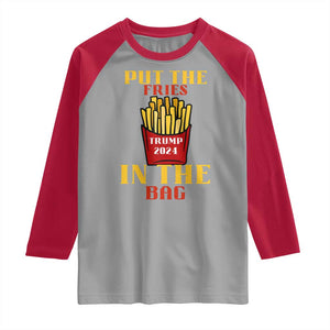 Funny Trump French Fry 2024 Raglan Shirt Put The Fries In The Bag Fast Food TS02 Sport Gray Red Print Your Wear