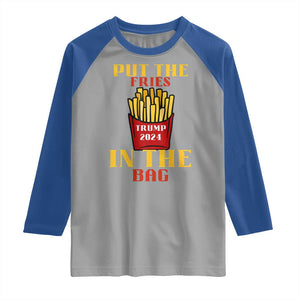Funny Trump French Fry 2024 Raglan Shirt Put The Fries In The Bag Fast Food TS02 Sport Gray Royal Print Your Wear
