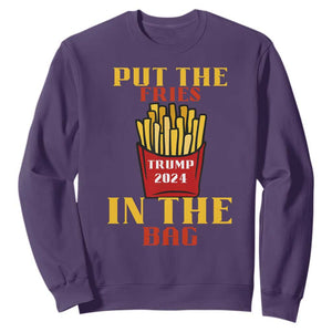 Funny Trump French Fry 2024 Sweatshirt Put The Fries In The Bag Fast Food TS02 Purple Print Your Wear