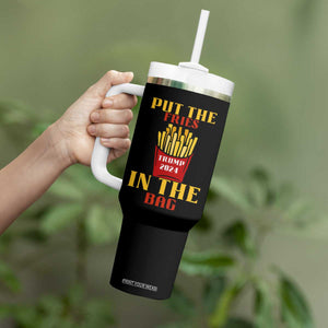 Funny Trump French Fry 2024 Tumbler With Handle Put The Fries In The Bag Fast Food TS02 Print Your Wear