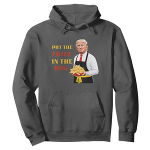 Funny Trump French Fry Hoodie Put The Fries In The Bag 2024 Fast Food Worker TS02 Dark Heather Print Your Wear