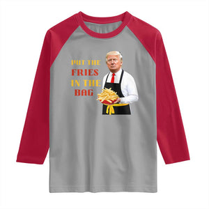Funny Trump French Fry Raglan Shirt Put The Fries In The Bag 2024 Fast Food Worker TS02 Sport Gray Red Print Your Wear