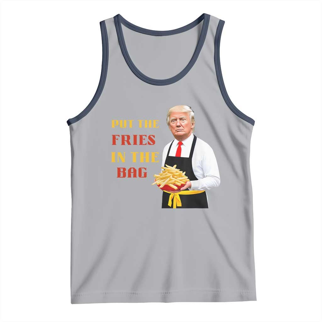Funny Trump French Fry Tank Top Put The Fries In The Bag 2024 Fast Food Worker TS02 Athletic Heather Navy Print Your Wear