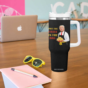 Funny Trump French Fry Tumbler With Handle Put The Fries In The Bag 2024 Fast Food Worker TS02 Print Your Wear