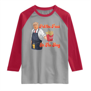 Funny Trump French Fry Raglan Shirt Fast Food Put The Fries In The Bag TS02 Sport Gray Red Print Your Wear