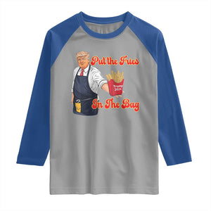 Funny Trump French Fry Raglan Shirt Fast Food Put The Fries In The Bag TS02 Sport Gray Royal Print Your Wear