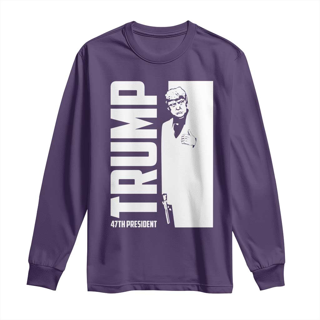 Trump 2024 Long Sleeve Shirt He Won 4th President Take America Back TS02 Purple Print Your Wear