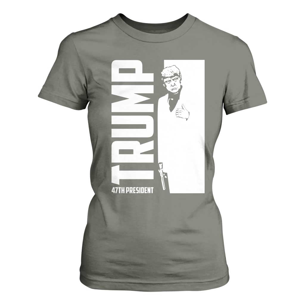 Trump 2024 T Shirt For Women He Won 4th President Take America Back TS02 Military Green Print Your Wear