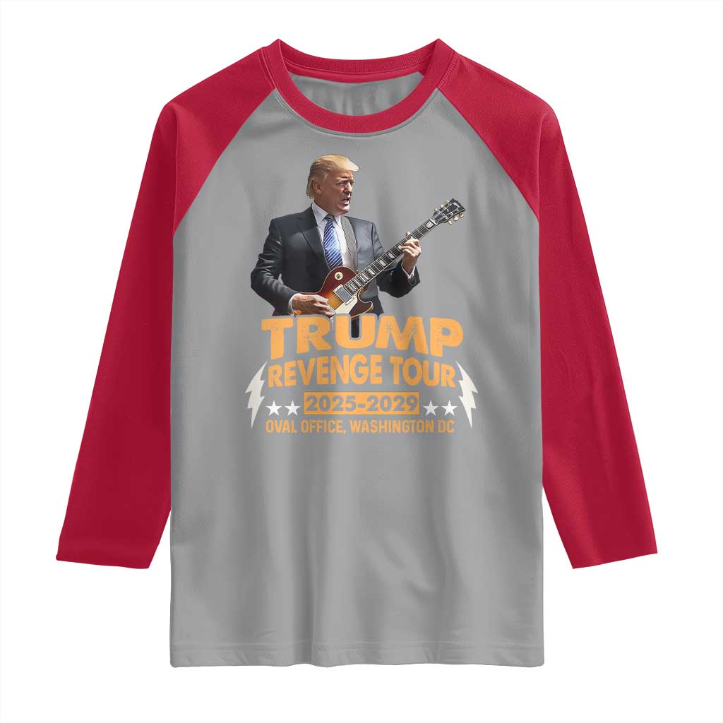 Trump Tour 47th President Raglan Shirt Revenge Tour 2025 Washington DC TS02 Sport Gray Red Print Your Wear