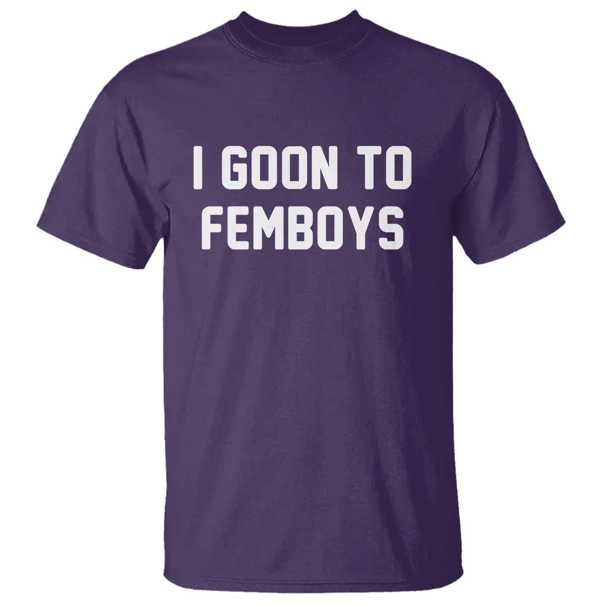 I Goon to Femboys T Shirt Funny Adult Humor Internet Meme Culture TS02 Purple Print Your Wear