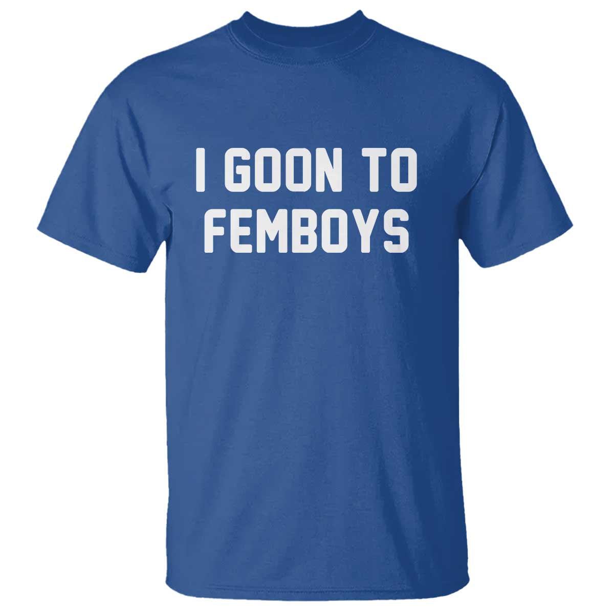 I Goon to Femboys T Shirt Funny Adult Humor Internet Meme Culture TS02 Royal Blue Print Your Wear