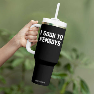 I Goon to Femboys Tumbler With Handle Funny Adult Humor Internet Meme Culture TS02 Print Your Wear