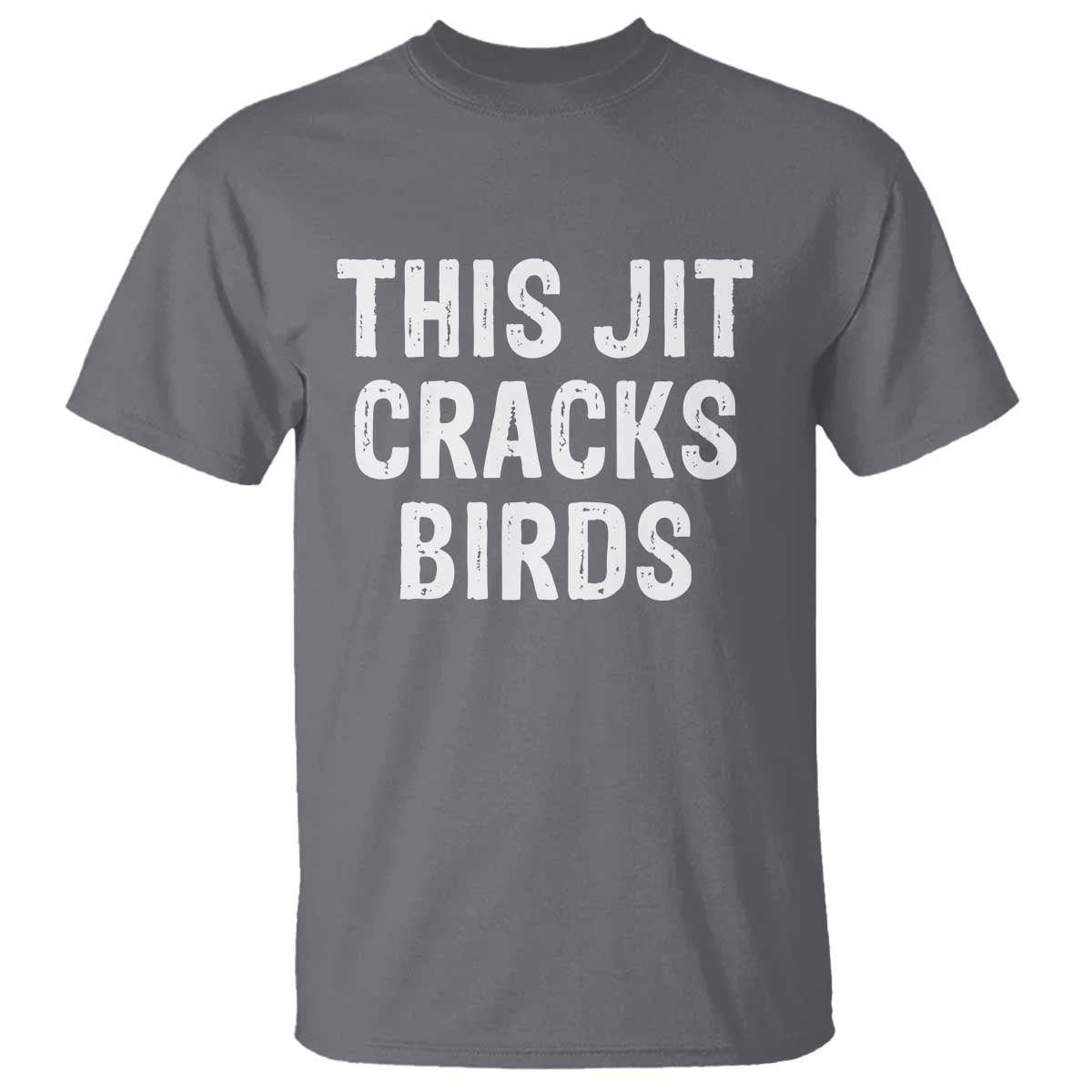 This Jit Cracks Birds T Shirt Funny Gen Z Meme Viral Slang Culture TS02 Charcoal Print Your Wear