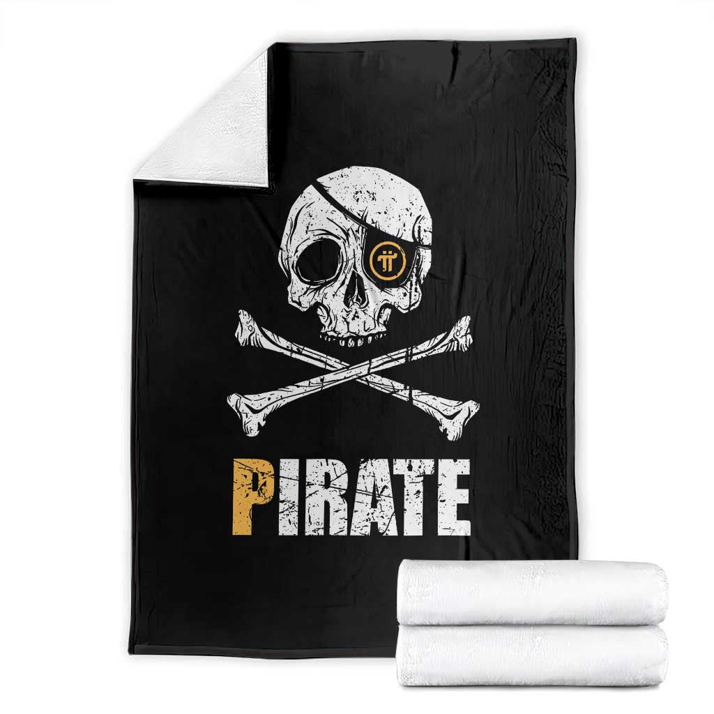 Funny Pirate Pi Cryptocurrency Throw Blanket Crypto Coins Blockchain Mining TS02 Black Print Your Wear