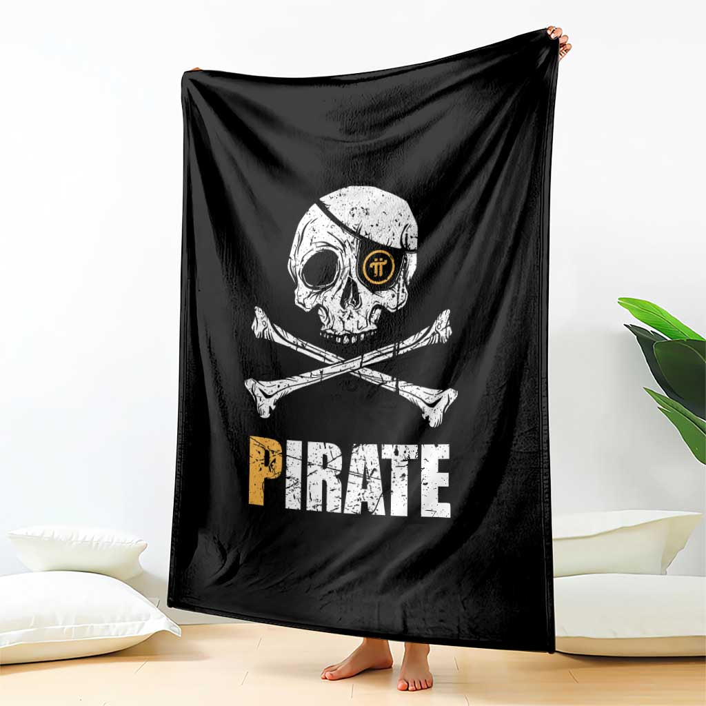 Funny Pirate Pi Cryptocurrency Throw Blanket Crypto Coins Blockchain Mining TS02 Print Your Wear