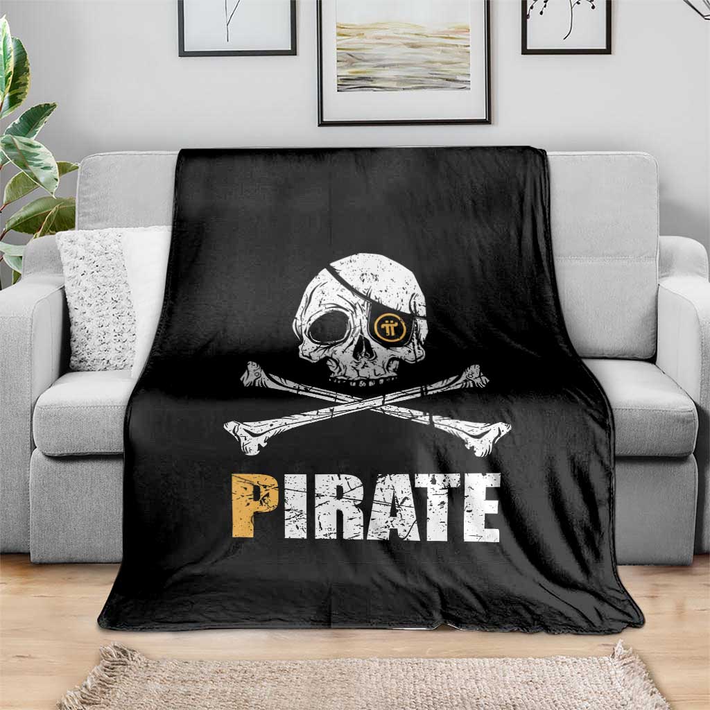 Funny Pirate Pi Cryptocurrency Throw Blanket Crypto Coins Blockchain Mining TS02 Print Your Wear