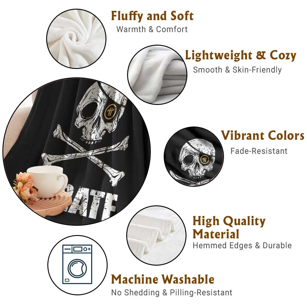 Funny Pirate Pi Cryptocurrency Throw Blanket Crypto Coins Blockchain Mining TS02 Print Your Wear