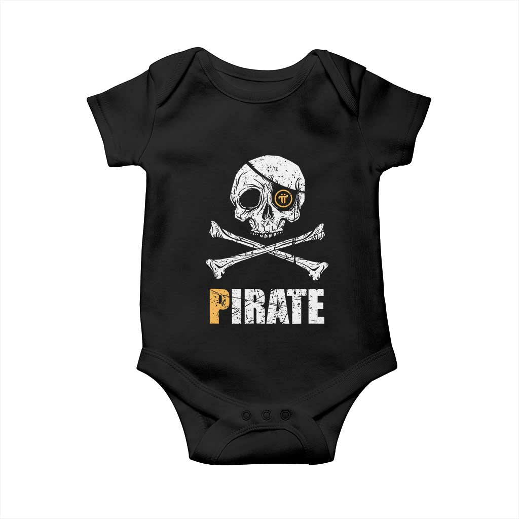 Funny Pirate Pi Cryptocurrency Baby Onesie Crypto Coins Blockchain Mining TS02 Black Print Your Wear