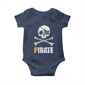 Funny Pirate Pi Cryptocurrency Baby Onesie Crypto Coins Blockchain Mining TS02 Navy Print Your Wear